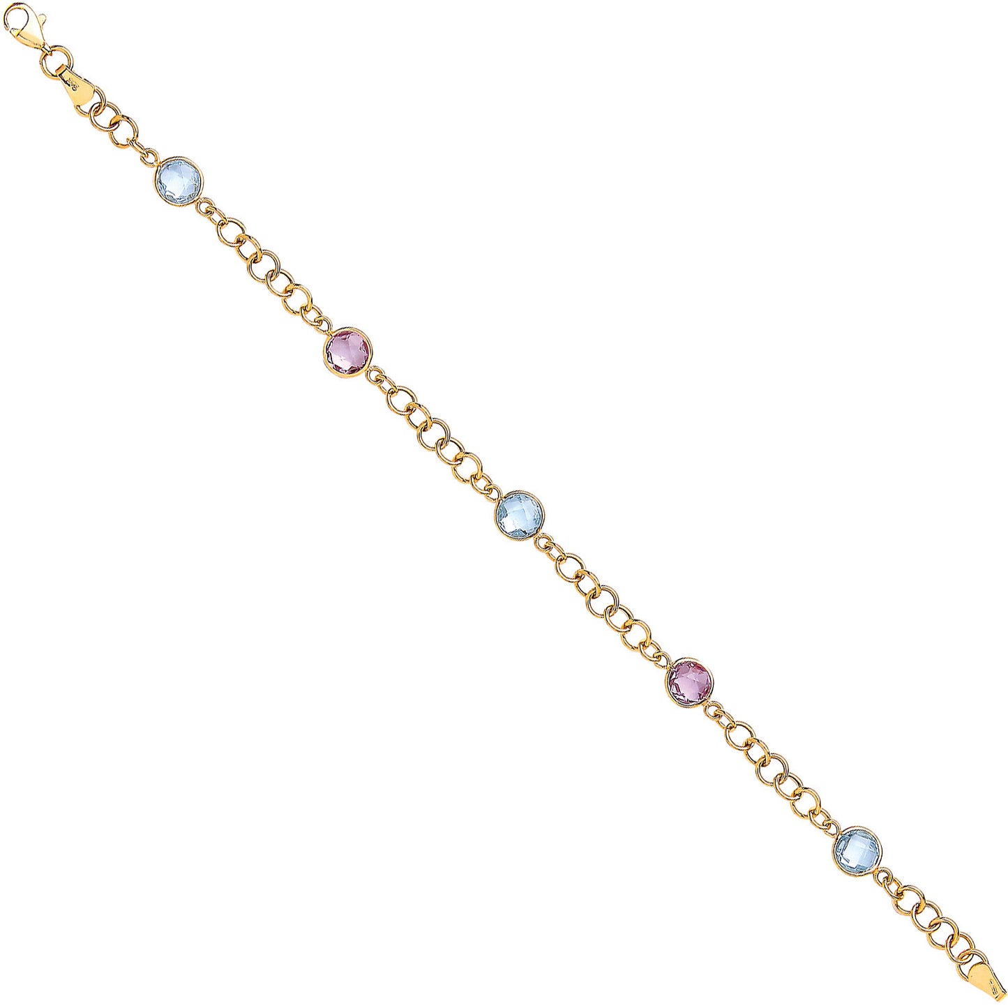 Y/G Genuine Amethyst & Blue Topaz Bracelet