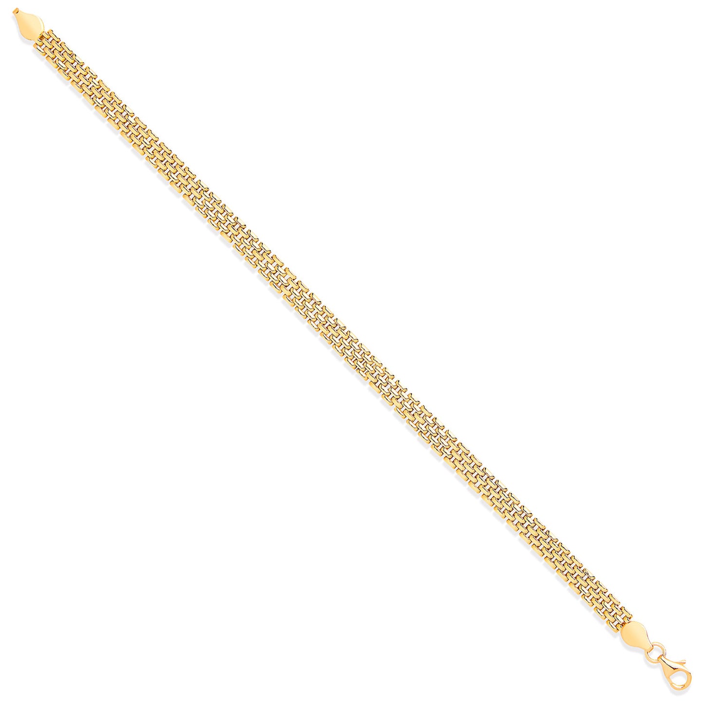 Y/G Panther Link 5 Row Ladies Bracelet
