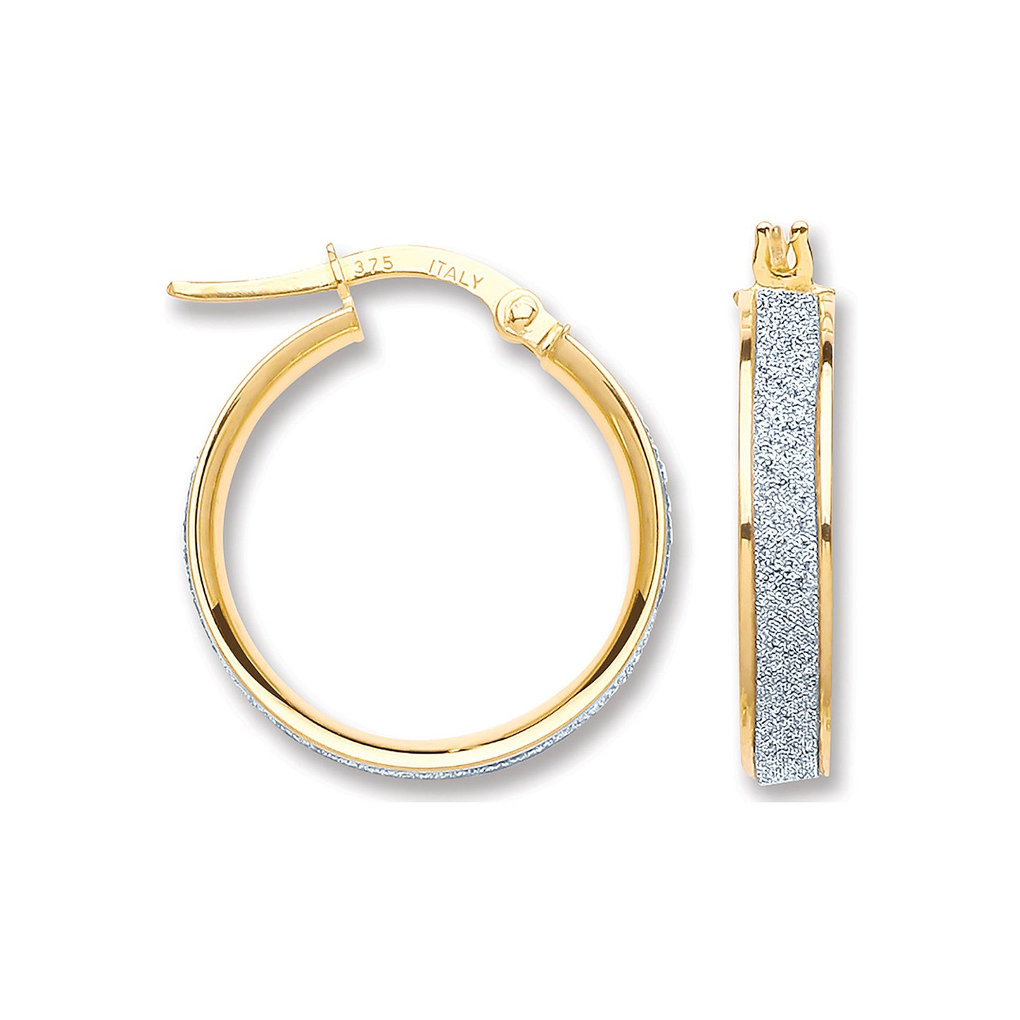 Y/G Glitter Hoop 17mm Earrings