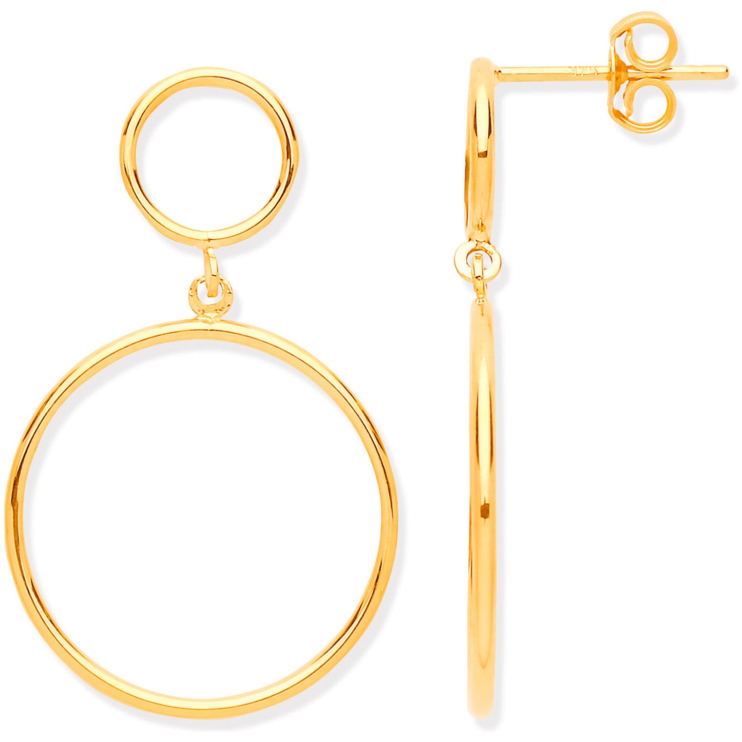 Y/G Circles Open Drop Earrings