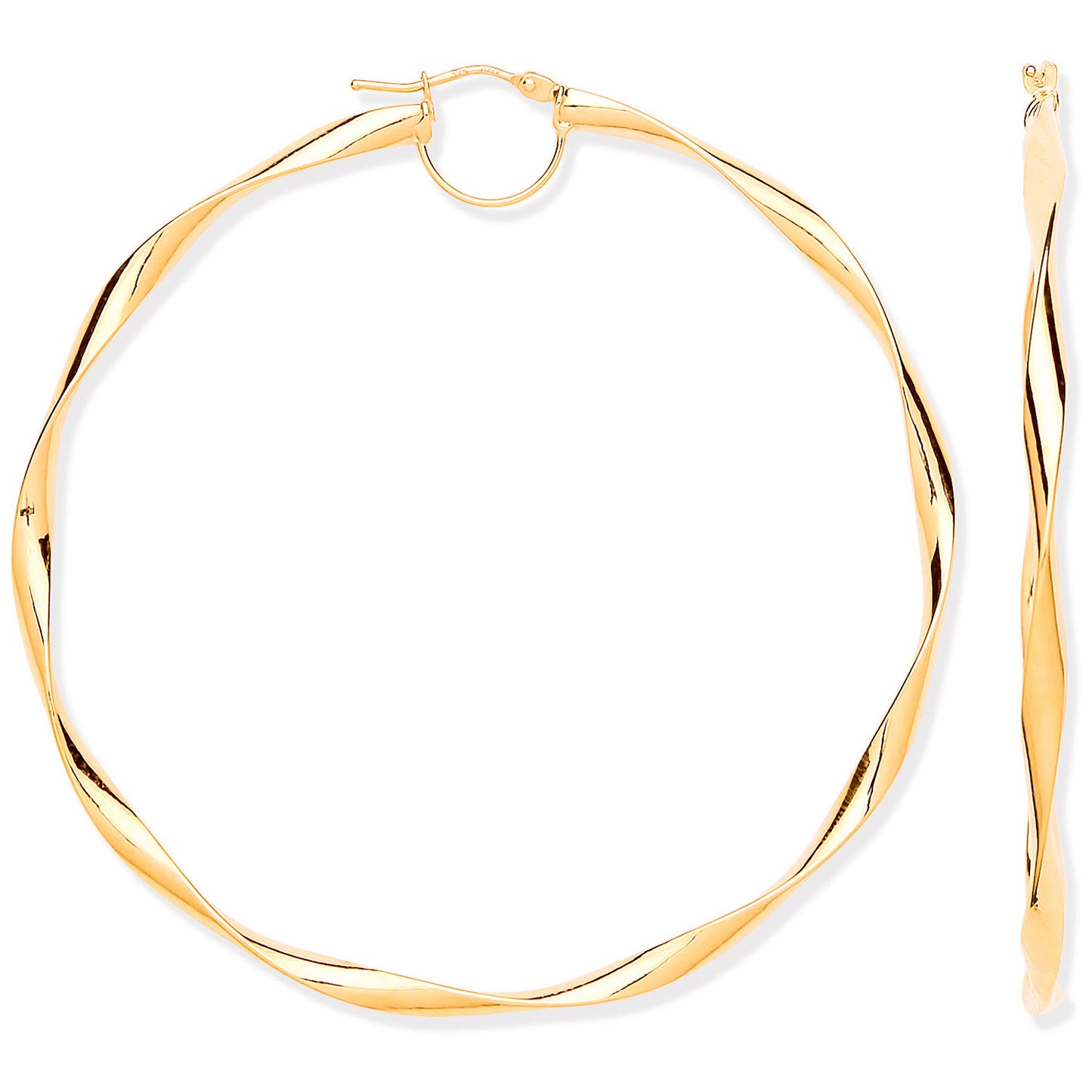 YG 65mm Hollow Twist Hoop Earrings