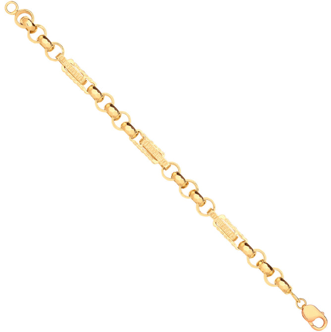 Y/G Gypsy Link Belcher Gents Bracelet