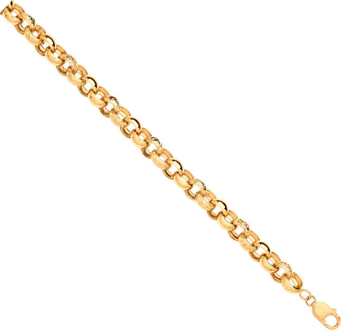 Y/G Round 12.5mm Belcher Bracelet