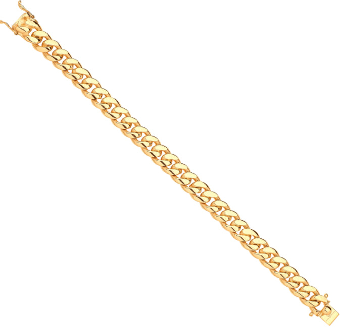 Y/G 10mm Cuban Link Solid Gents Bracelet