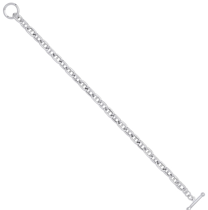 Silver 6mm Anchor chain T-Bar Ladies Bracelet
