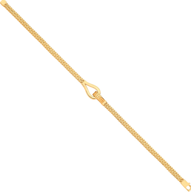 Y/G Herringbone Style Hollow Hook Ladies Bracelet