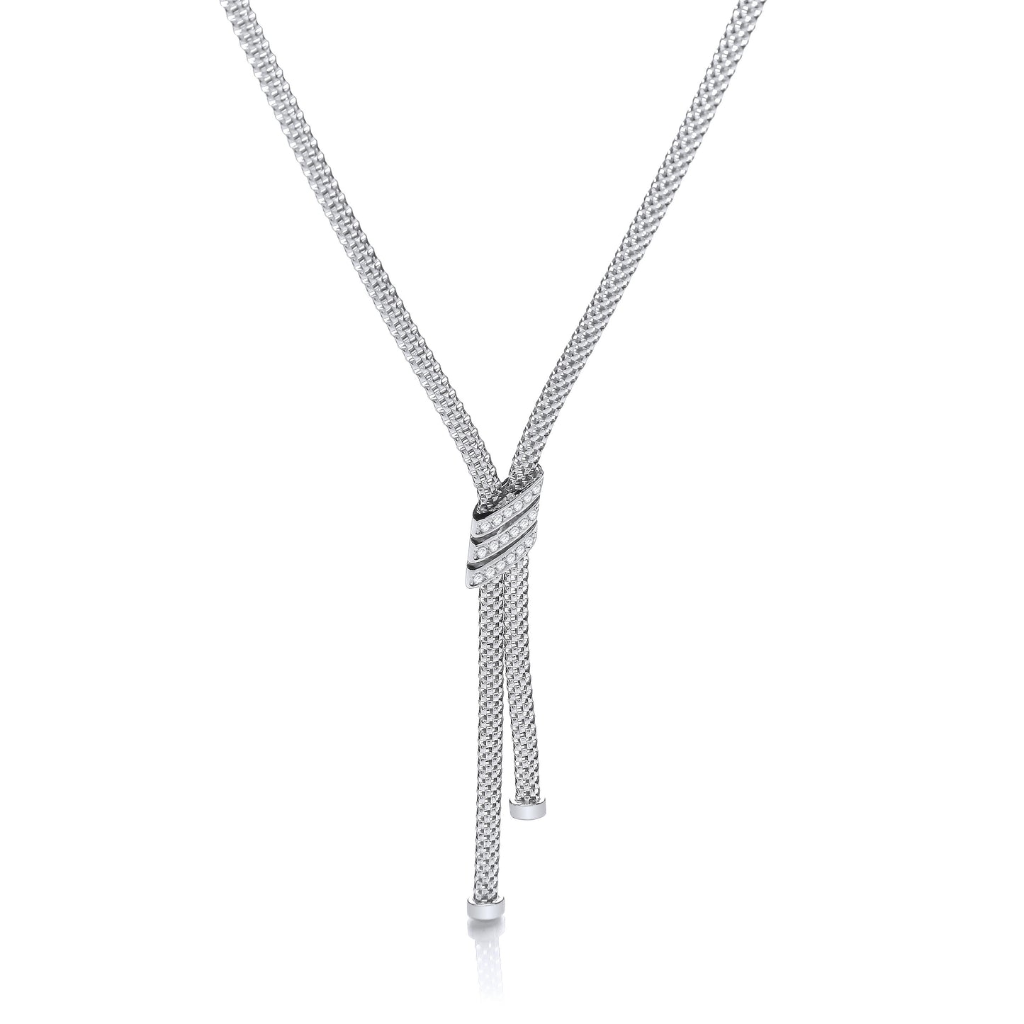 Necklace with 3 Stripes Cz's 17"
