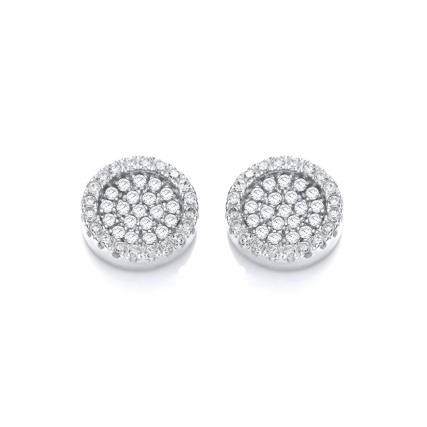 Micro Pave' Round Cz Stud Earrings