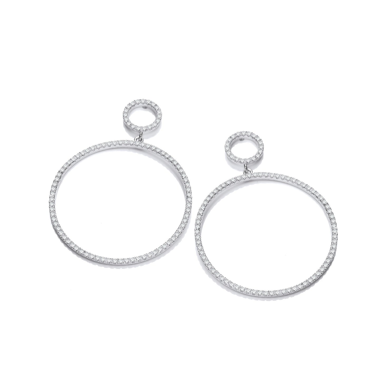 Circle of Life 34.5mm CZs Drop Earrings