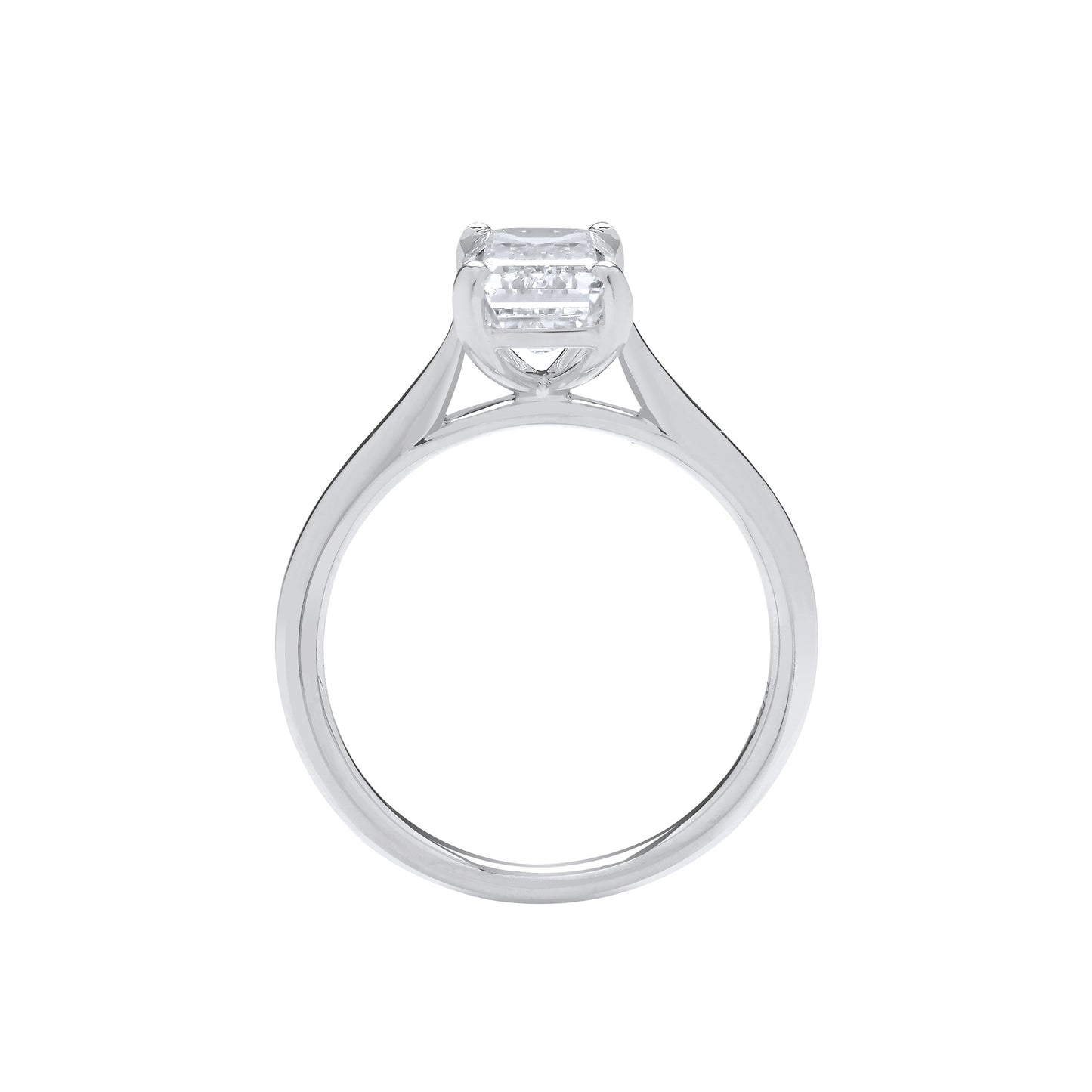 18ct White Gold 2.00ctw Emerald Cut LAB GROWN Diamond Ring IGI Certified