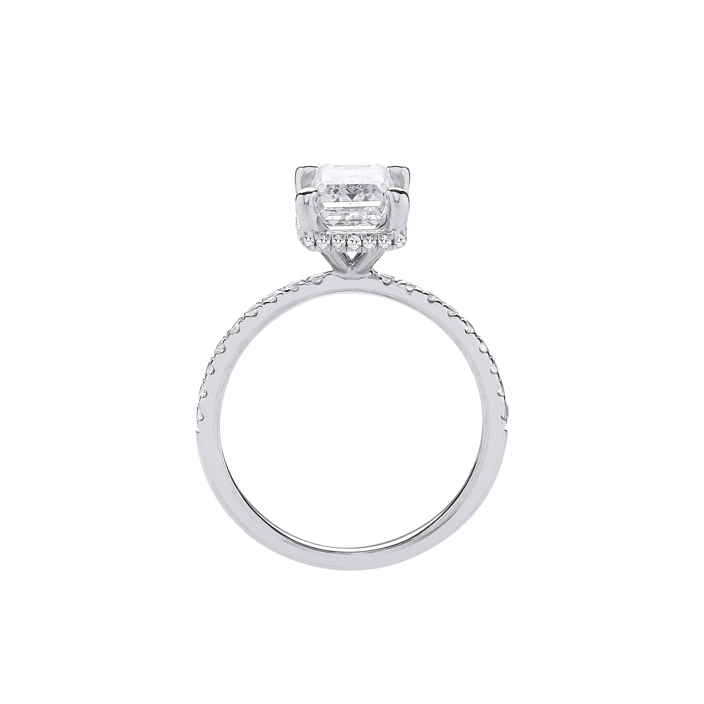 18ct White Gold 2.25ctw Emerald Cut LAB GROWN Halo Diamond Ring IGI Certified