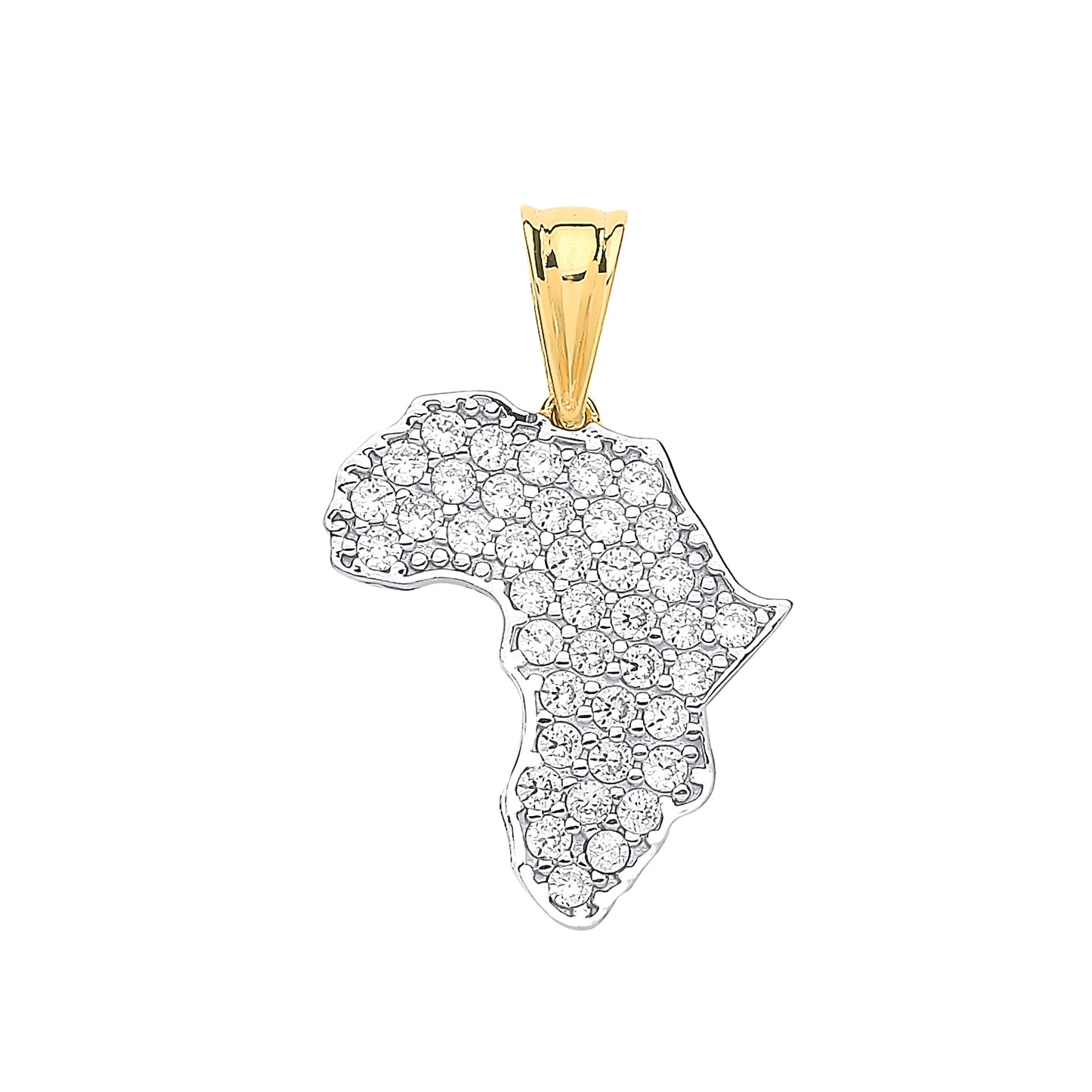 Y/G Cz Africa Map Hollow Pendant