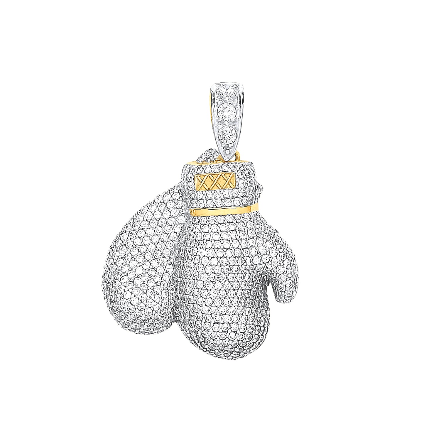 Y/G Large Cz Boxing Gloves Pendant
