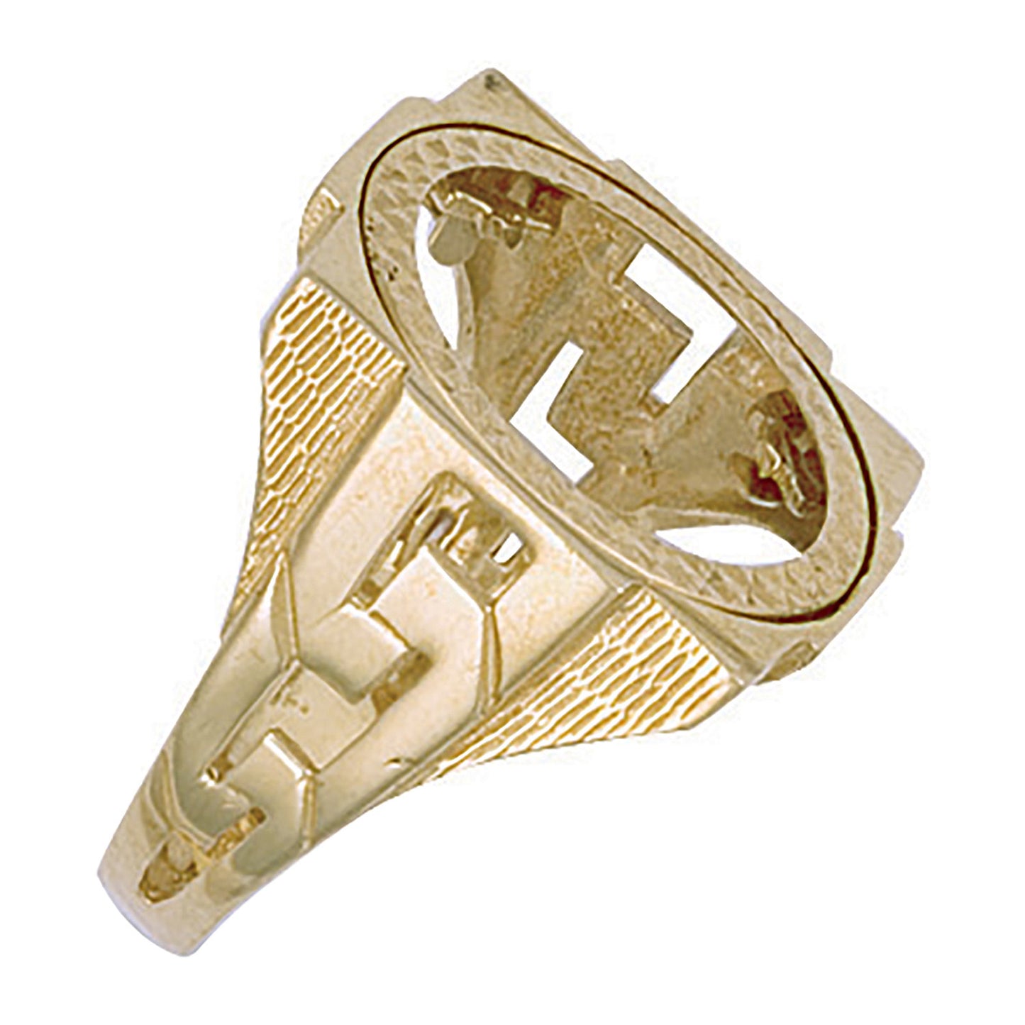 Y/G (Half) Square Top ID Sides Sovereign Ring