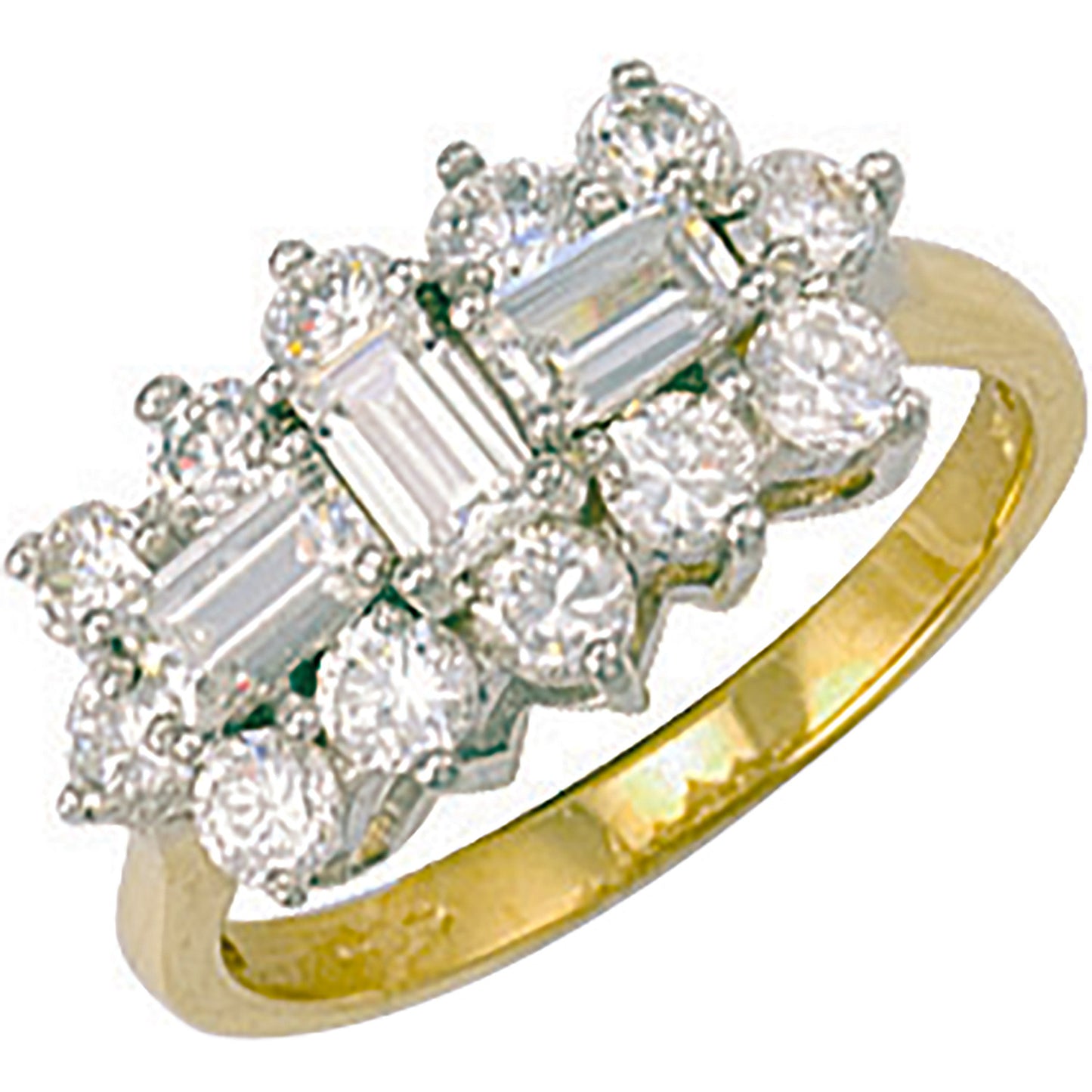 Y/G Cz Boat Ring
