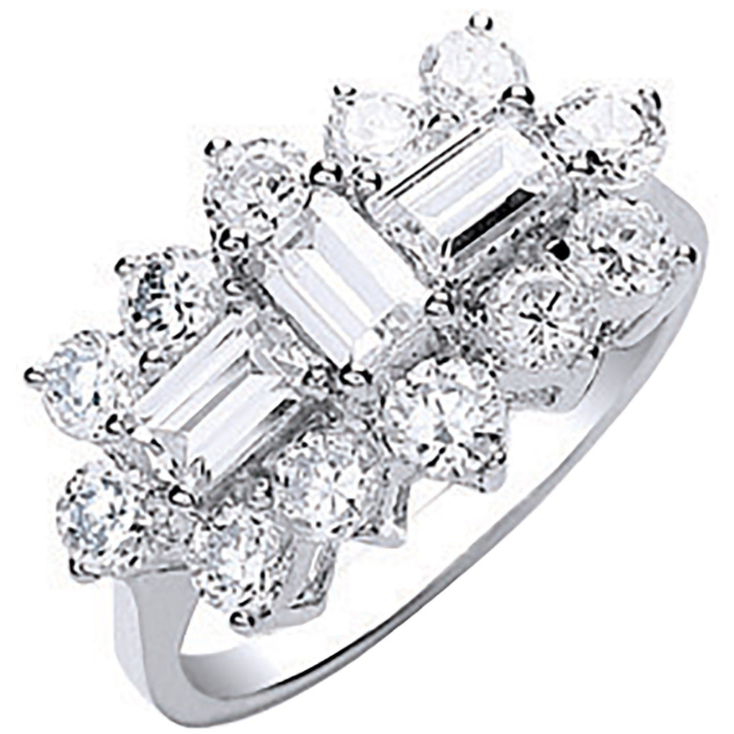 W/G Cz Boat Ring