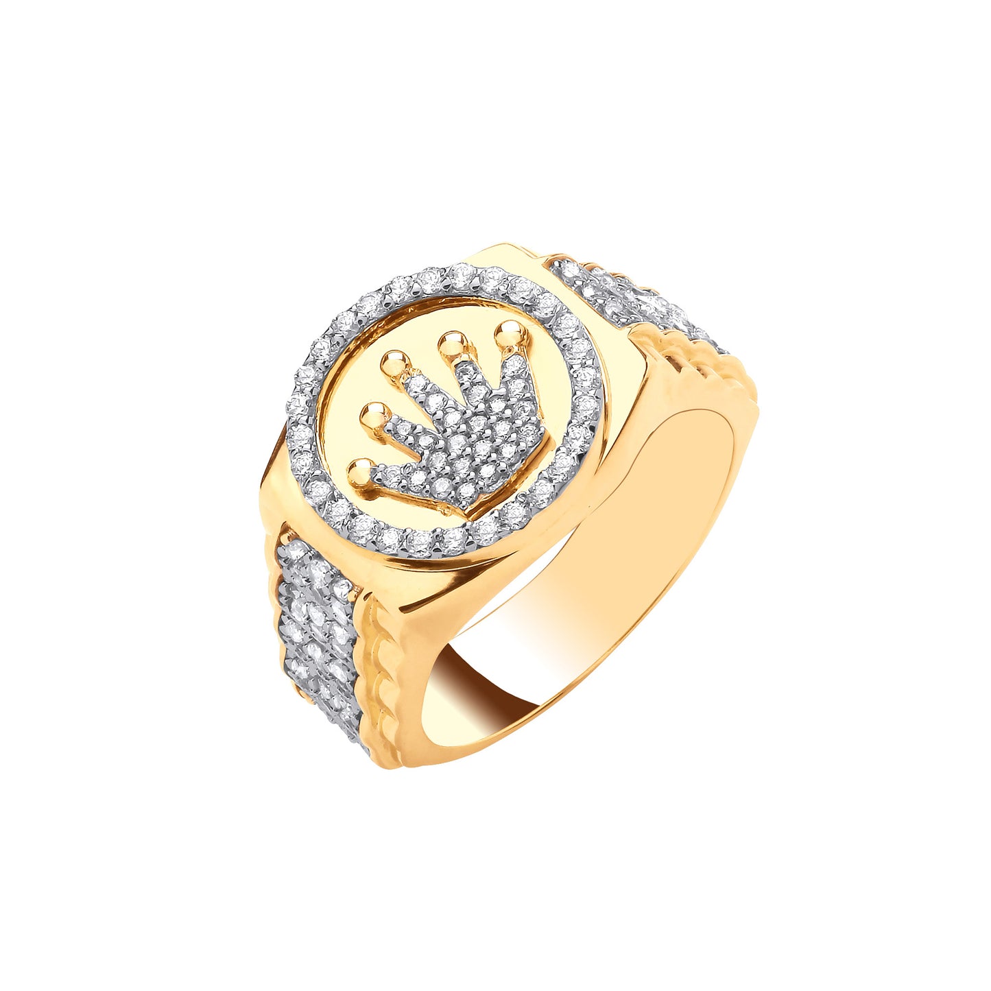 Y/G CZ Crown Ring