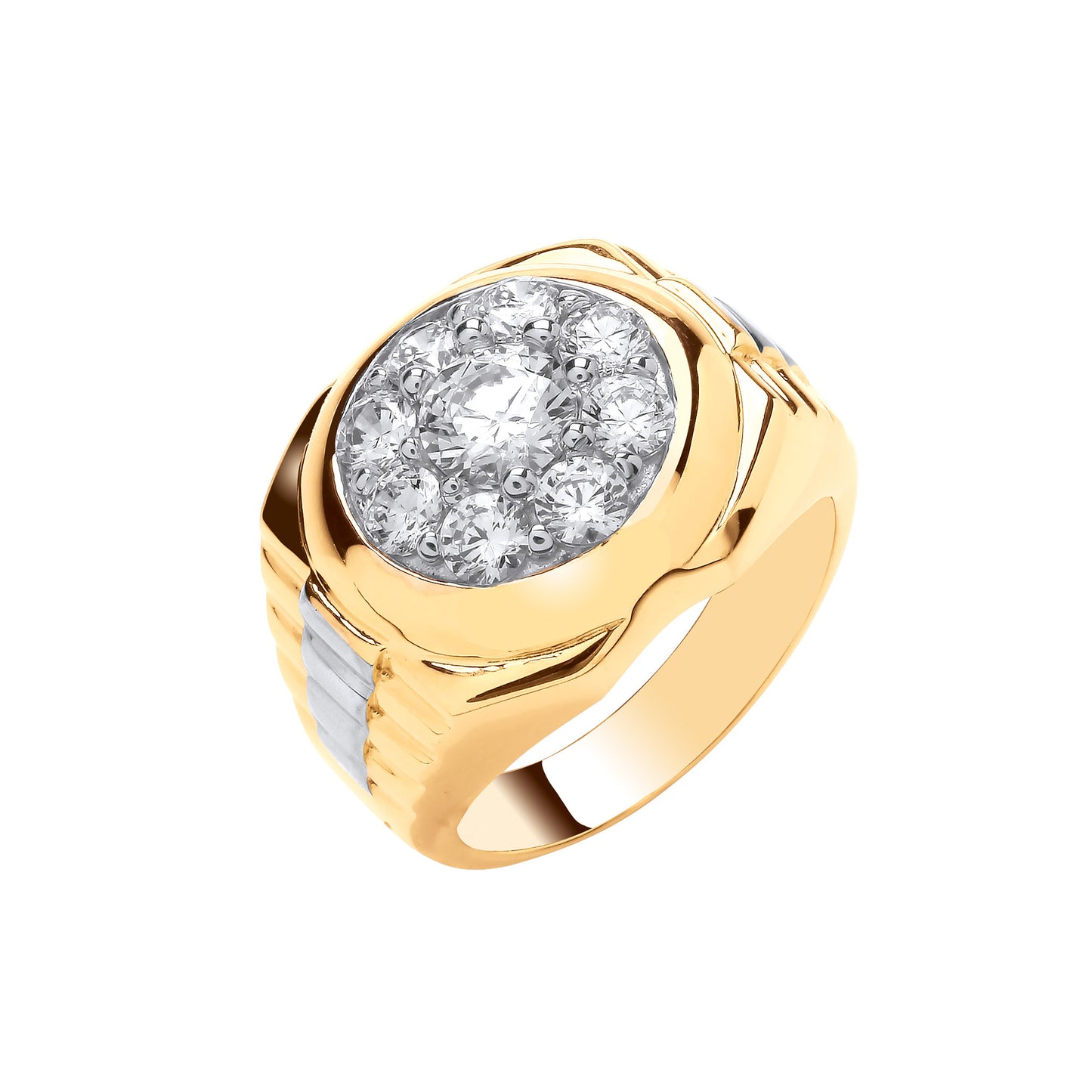Y/G Fancy Gents CZ Ring