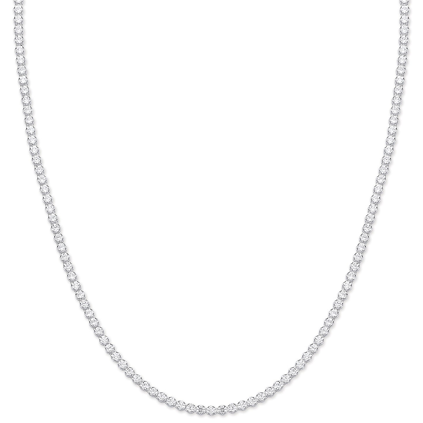 Silver 2.4mm 17" Tennis Cz Chain