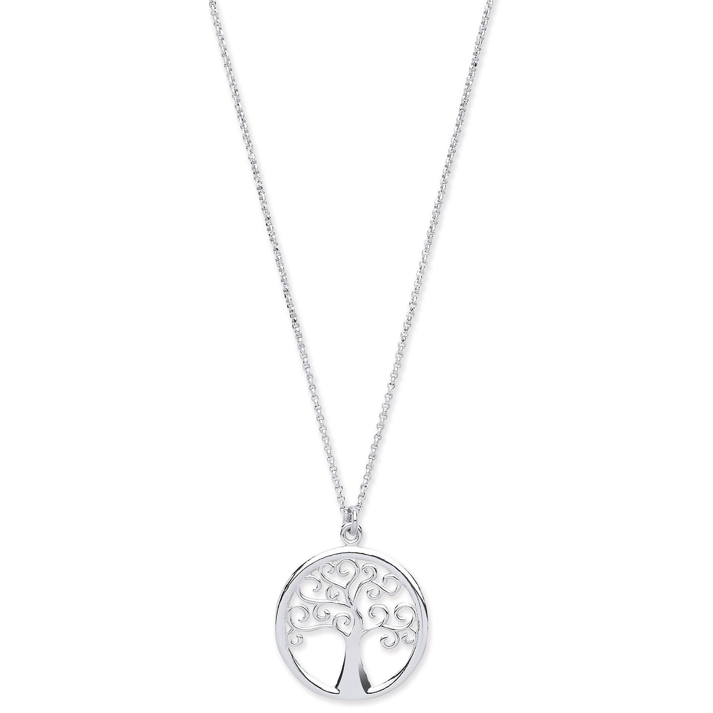 Silver Tree of Life Necklace 16"