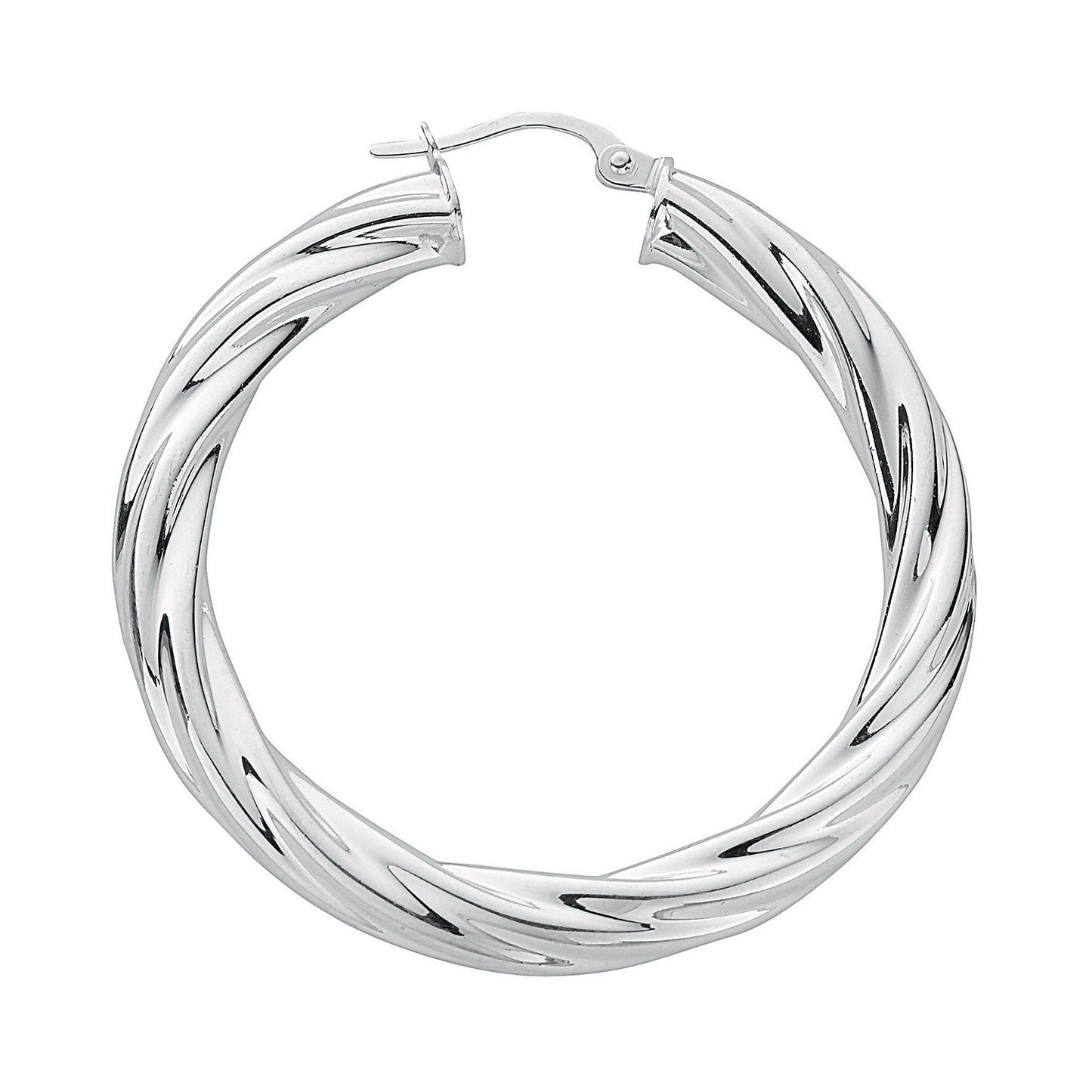 Silver Twisted Hoop Earrings