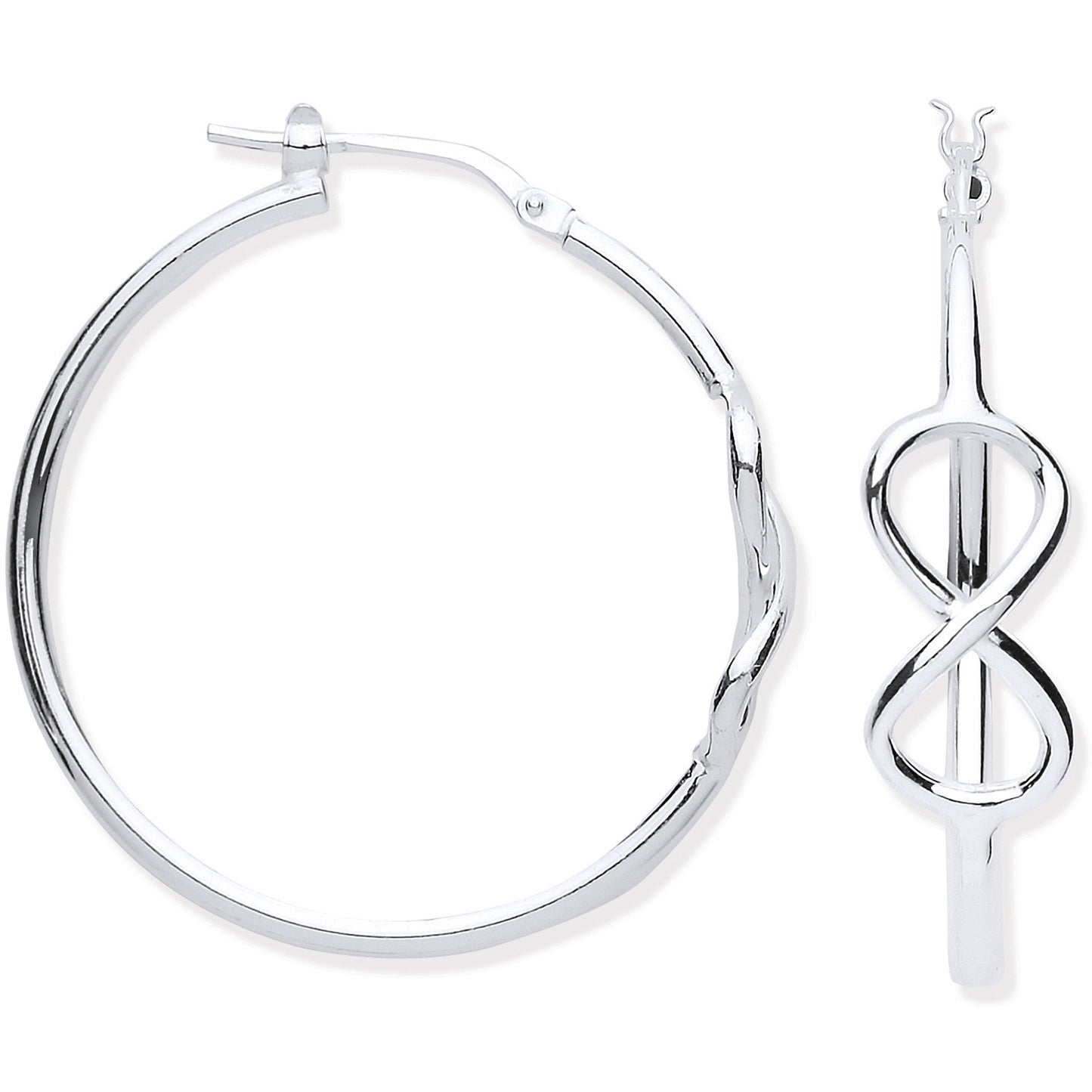 Silver Infinity 34mm Hoop Earrings