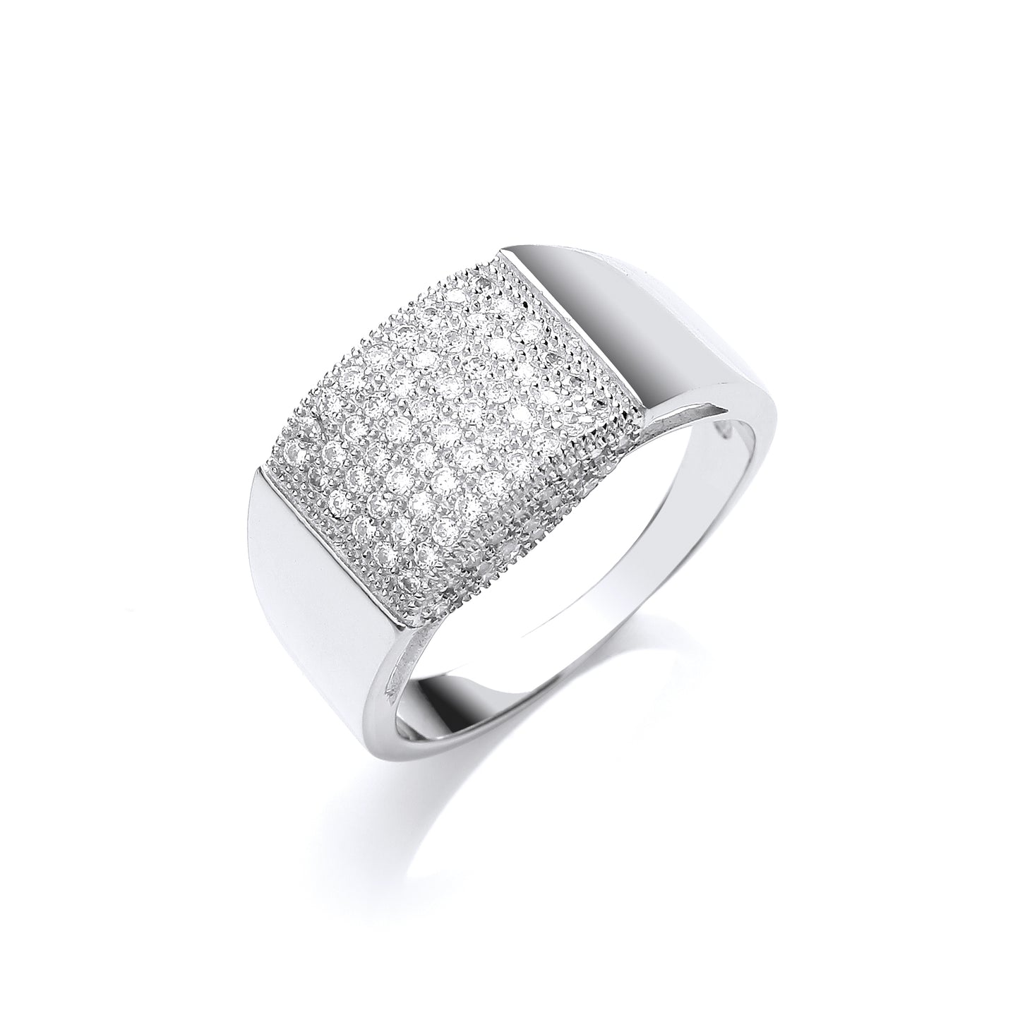 Silver Micro-Pave Cz Gents Ring