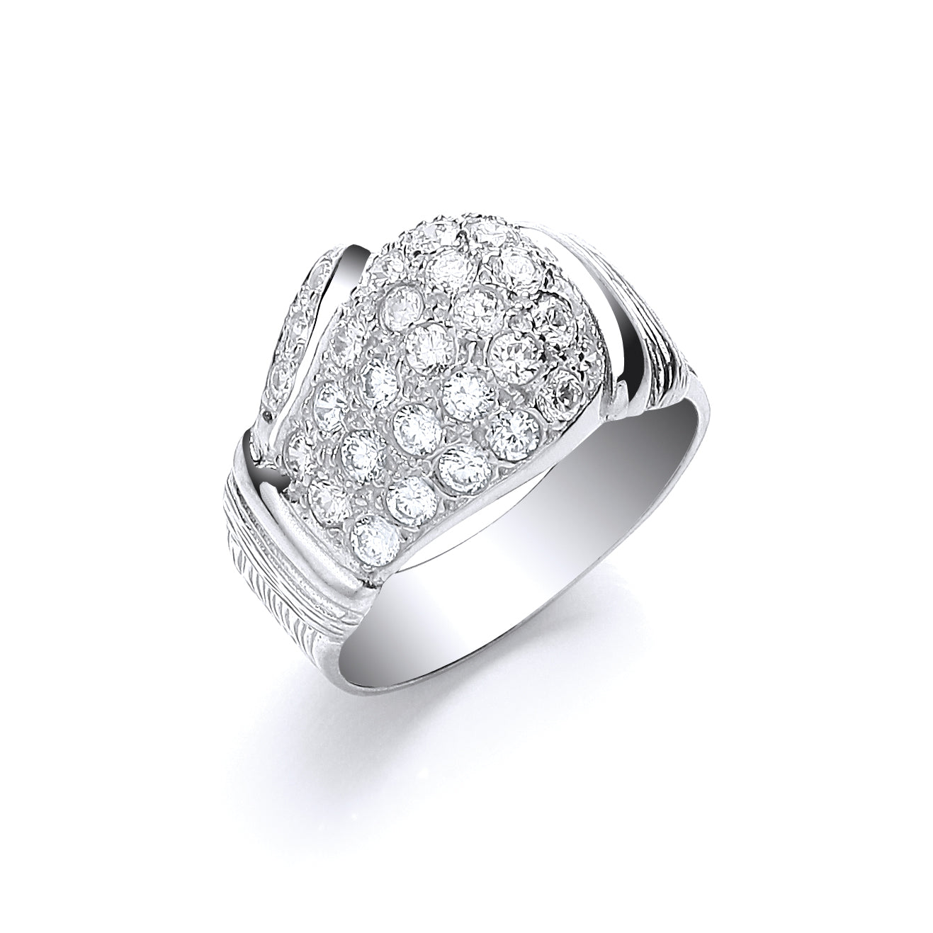 Silver Cz Boxing Glove Gents Ring
