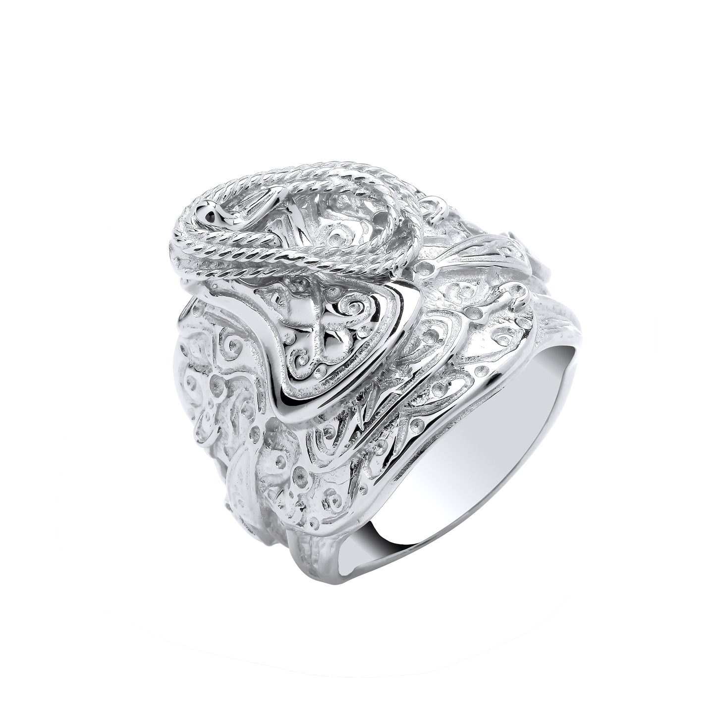 Silver Gents Saddle Ring
