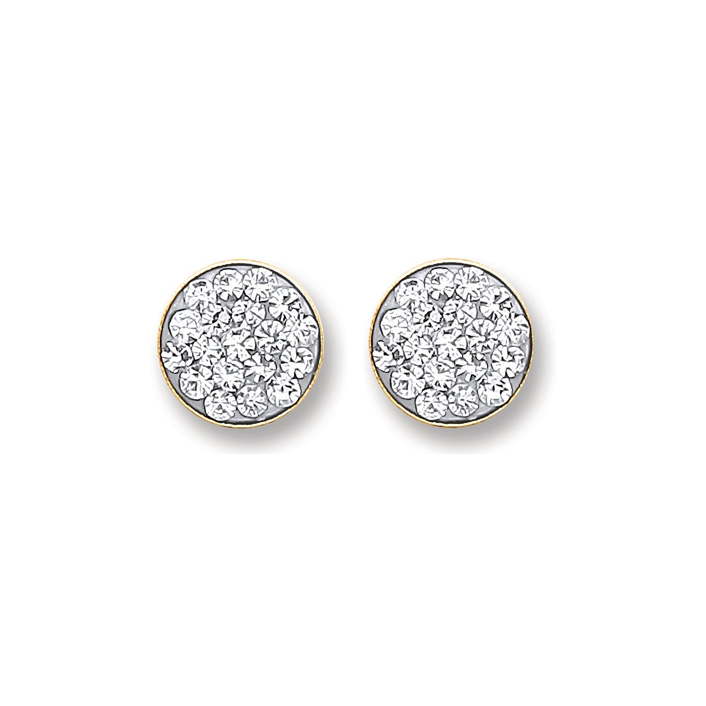 9ct Y/G 6mm Round Crystals Studs