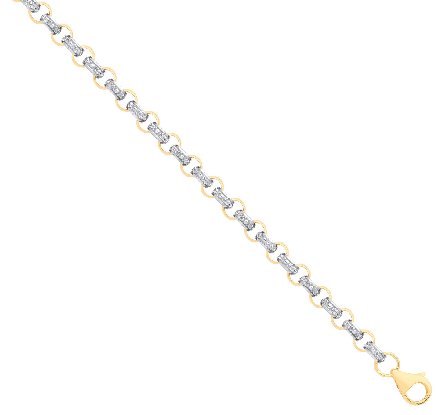 Y/G Cz Round 6.0mm Belcher Chain