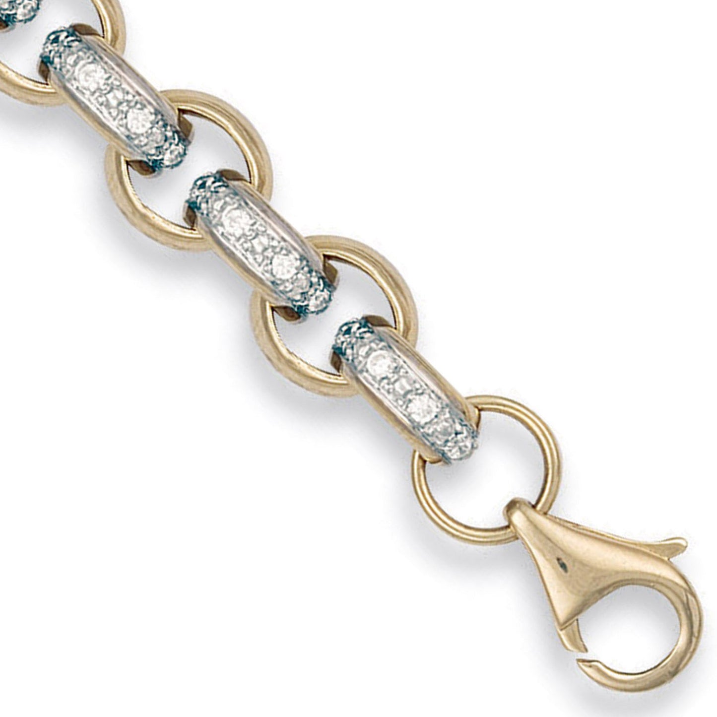 Y/G 10.0mm Plain & Cz Belcher Chain