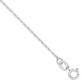 18ct W/G 0.9mm D/C Belcher Chain