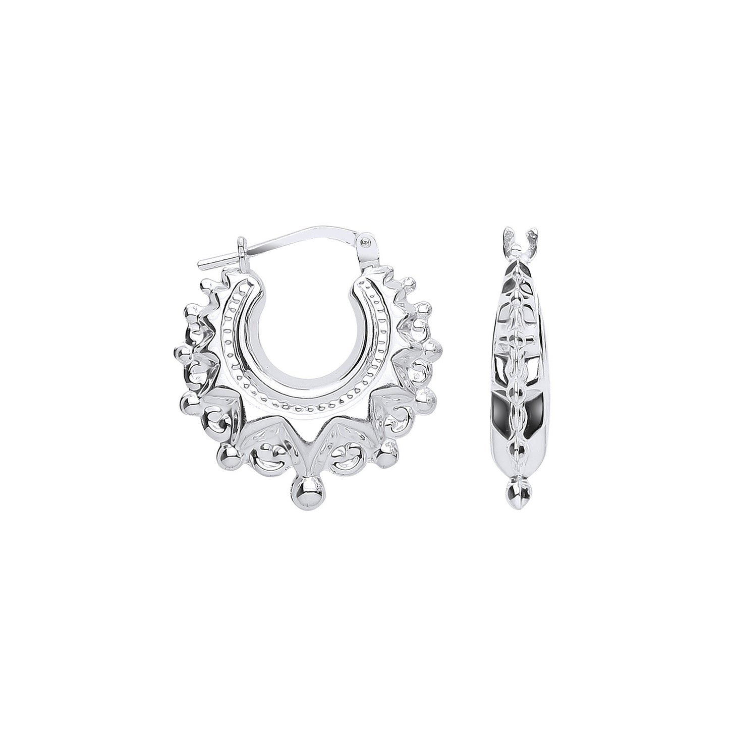 Silver 19.5mm Fancy Creoles