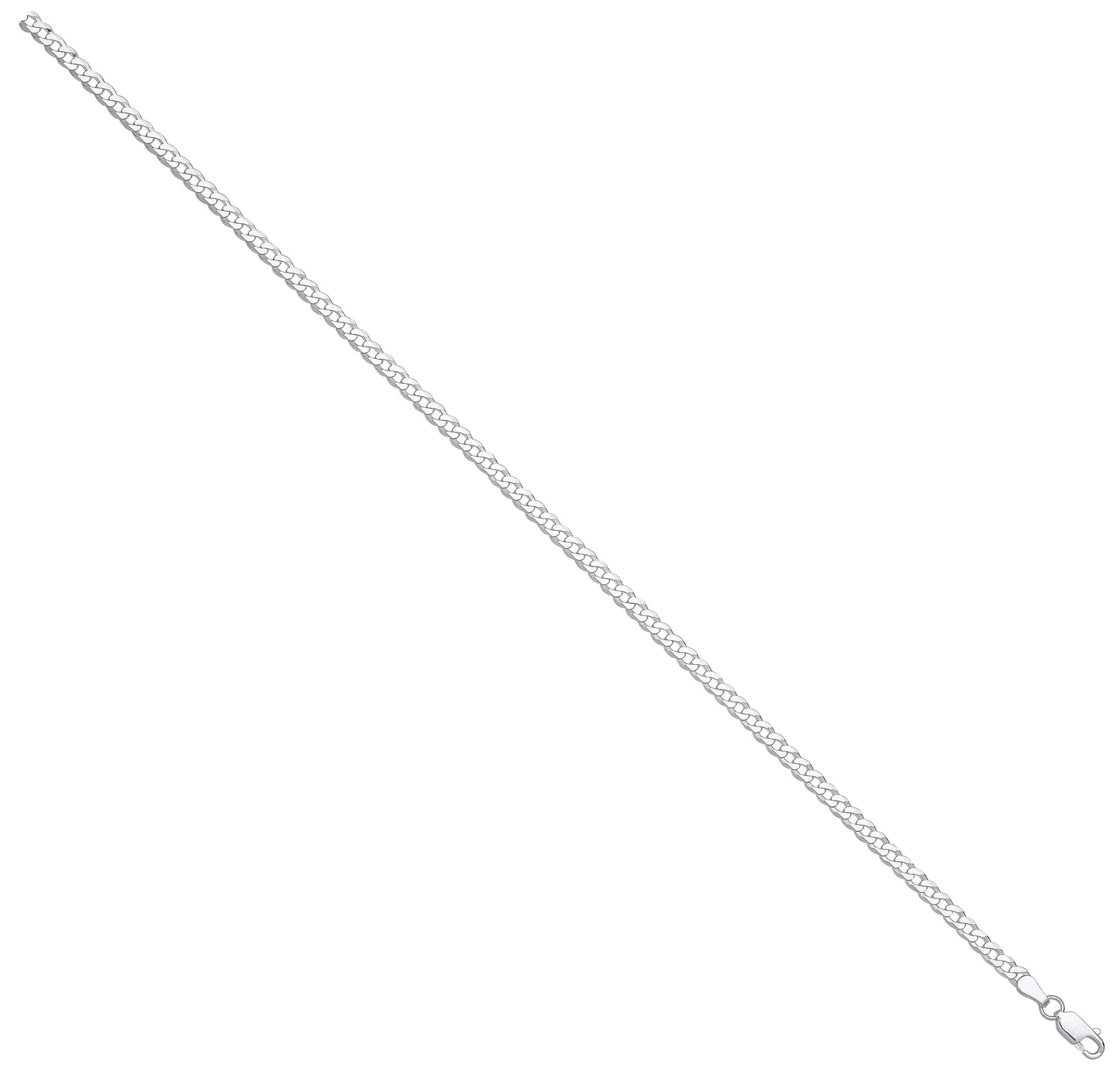 Silver 3.3mm Economy Flat Curb Chain