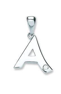 9ct White Gold 0.01ct Diamond A Initial
