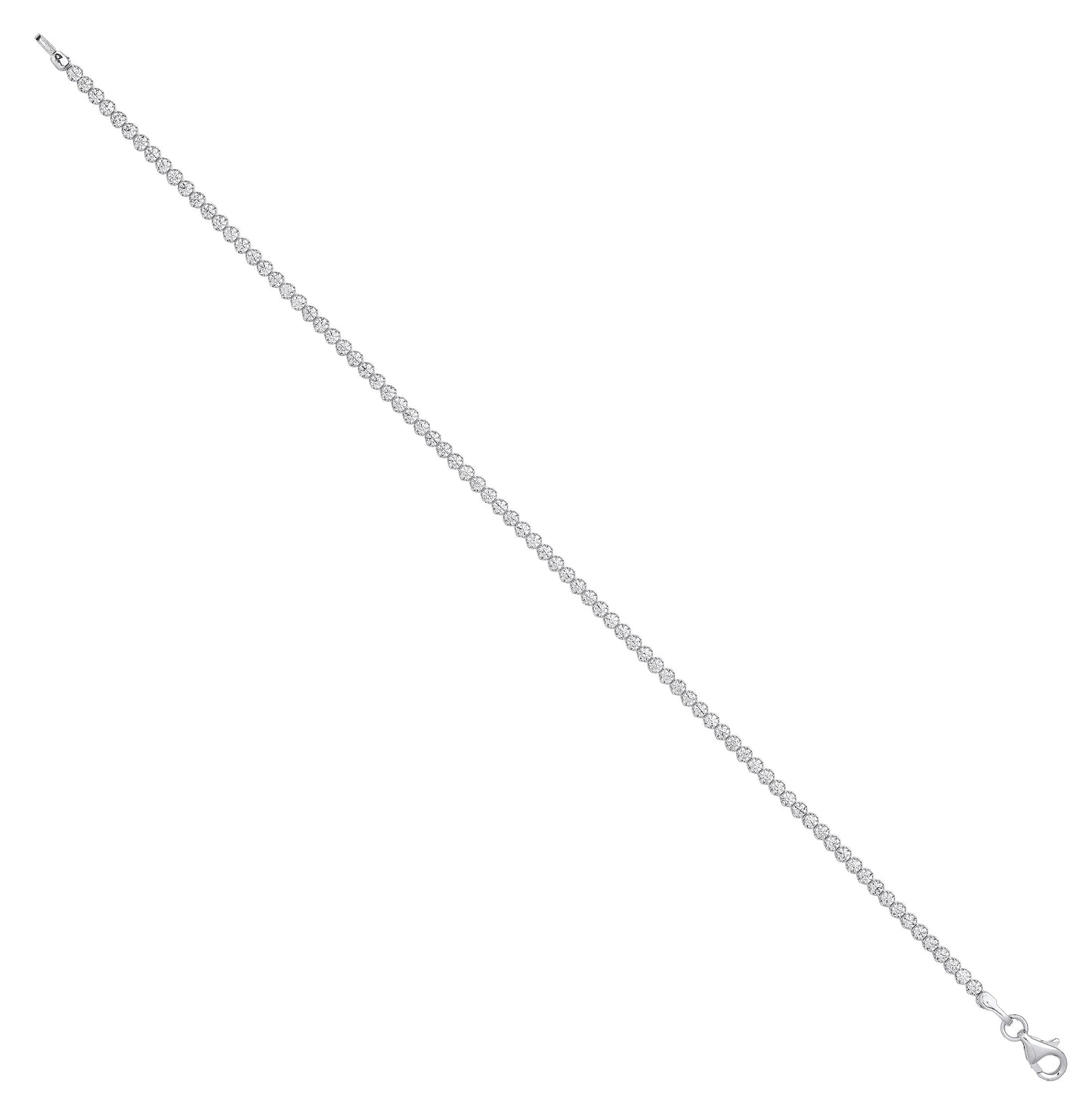 W/G 2.1mm Round CZ Ladies Tennis Bracelet