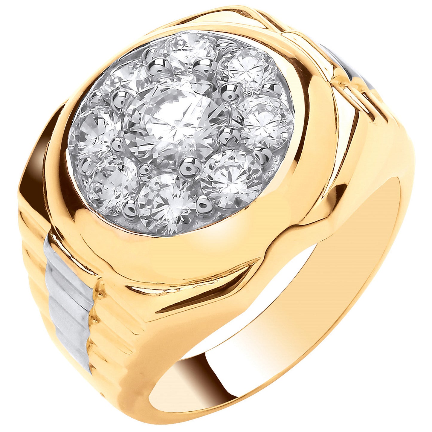 Y/G Fancy Gents CZ Ring