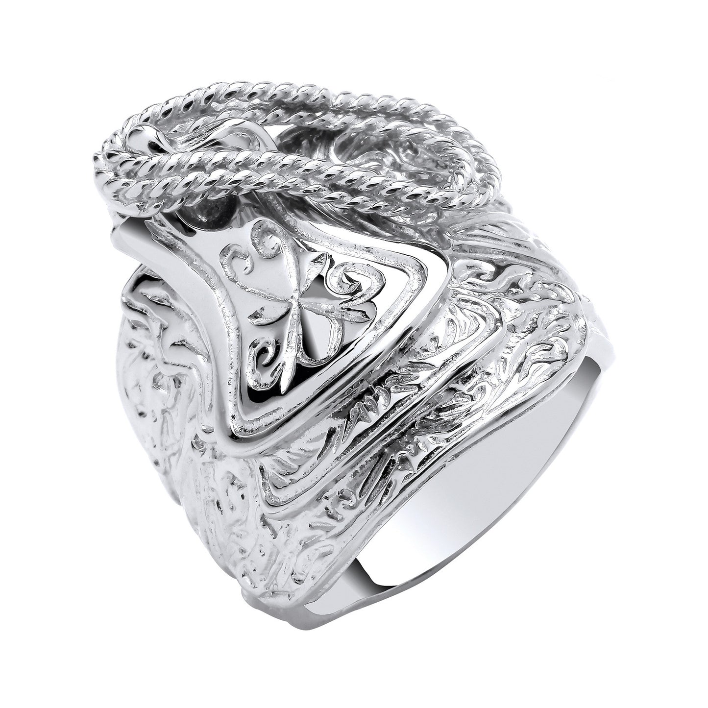 Silver Gents Large Saddle Ring