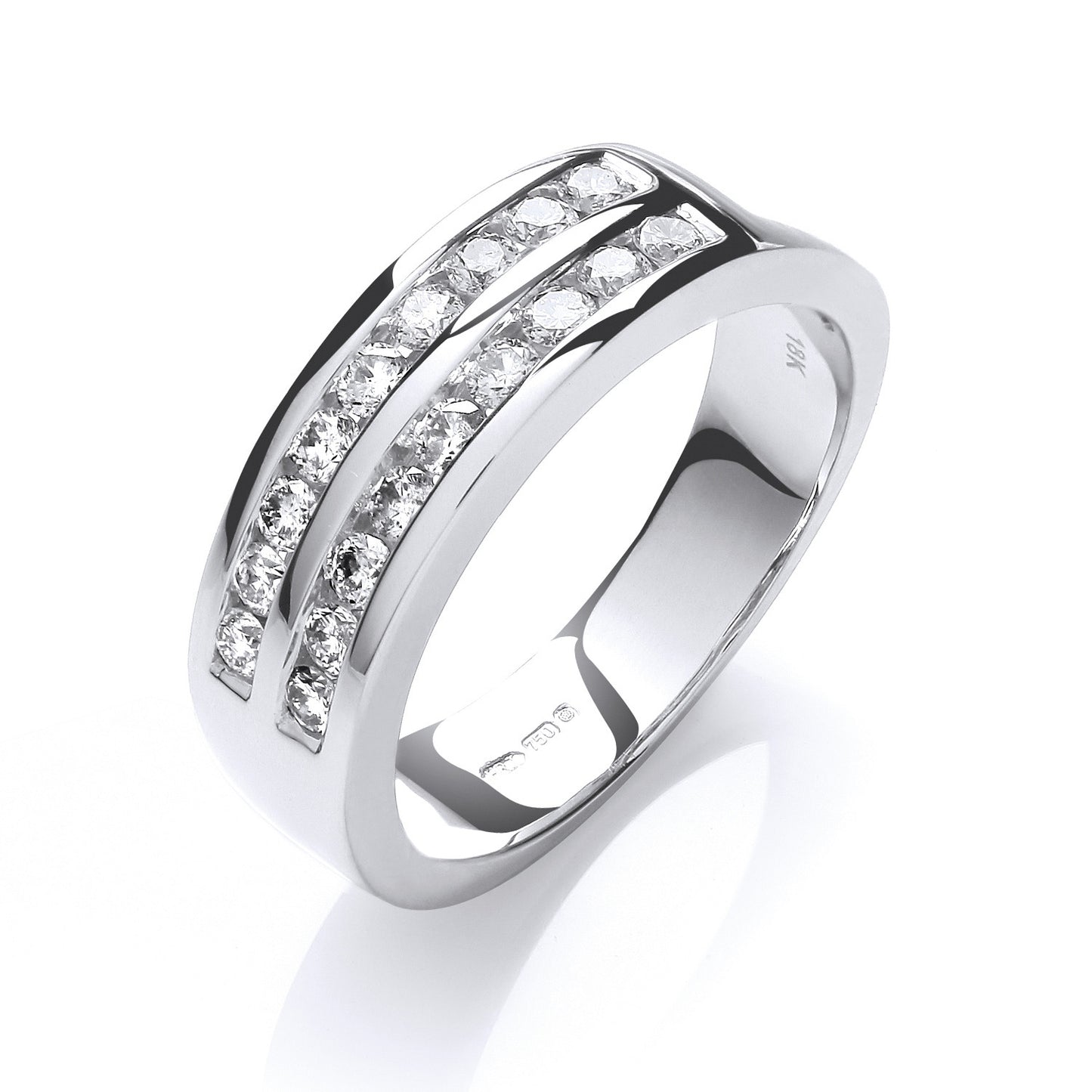 18ct White Gold D.0.50ctw Diamond Half Eternity Ring