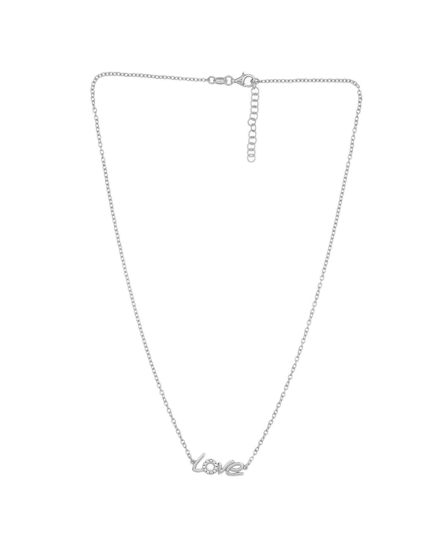 Silver LOVE 16" + 2” Extender Necklace/07" Bracelet