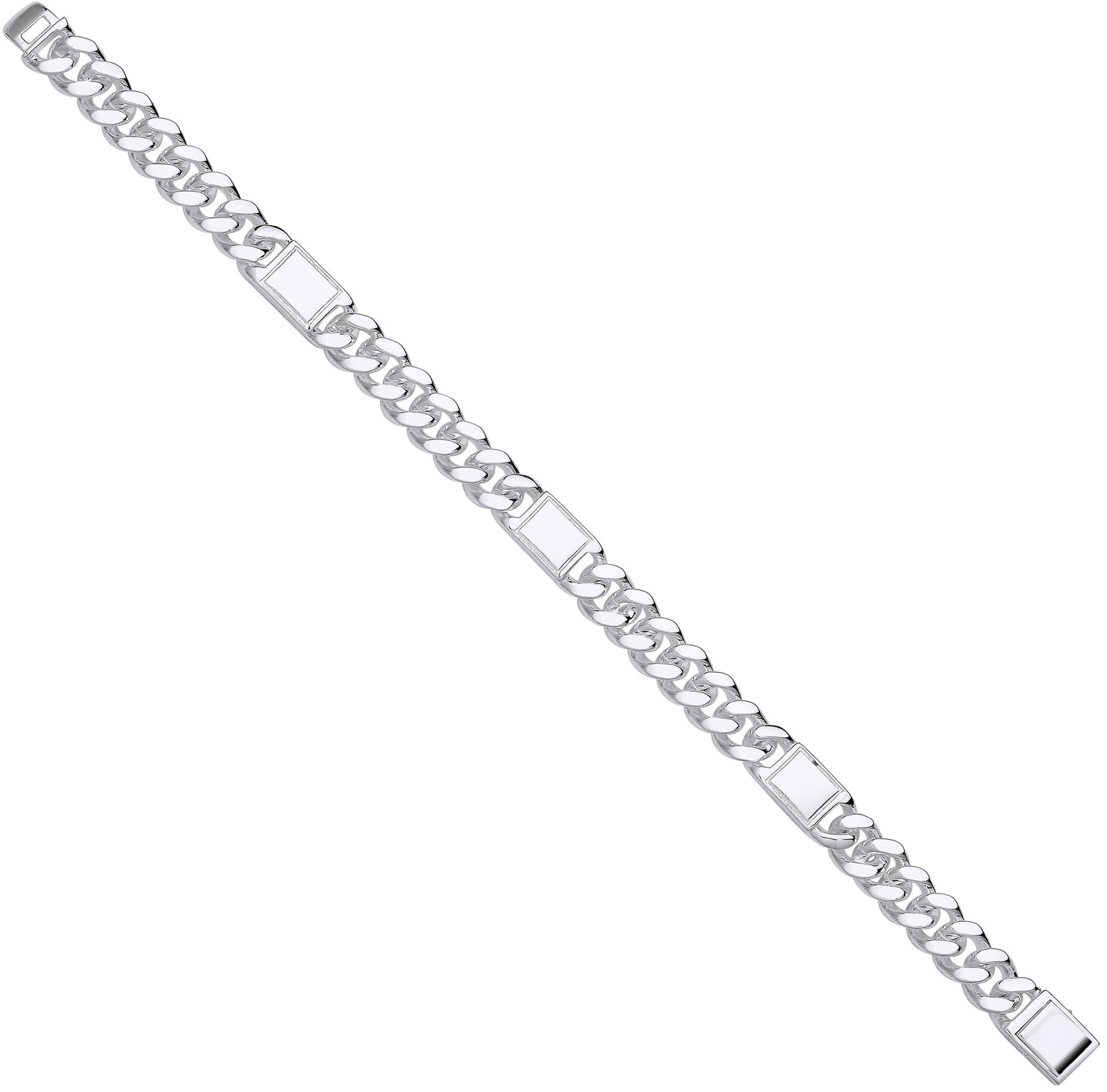Silver Curb Fancy Gents Bracelet