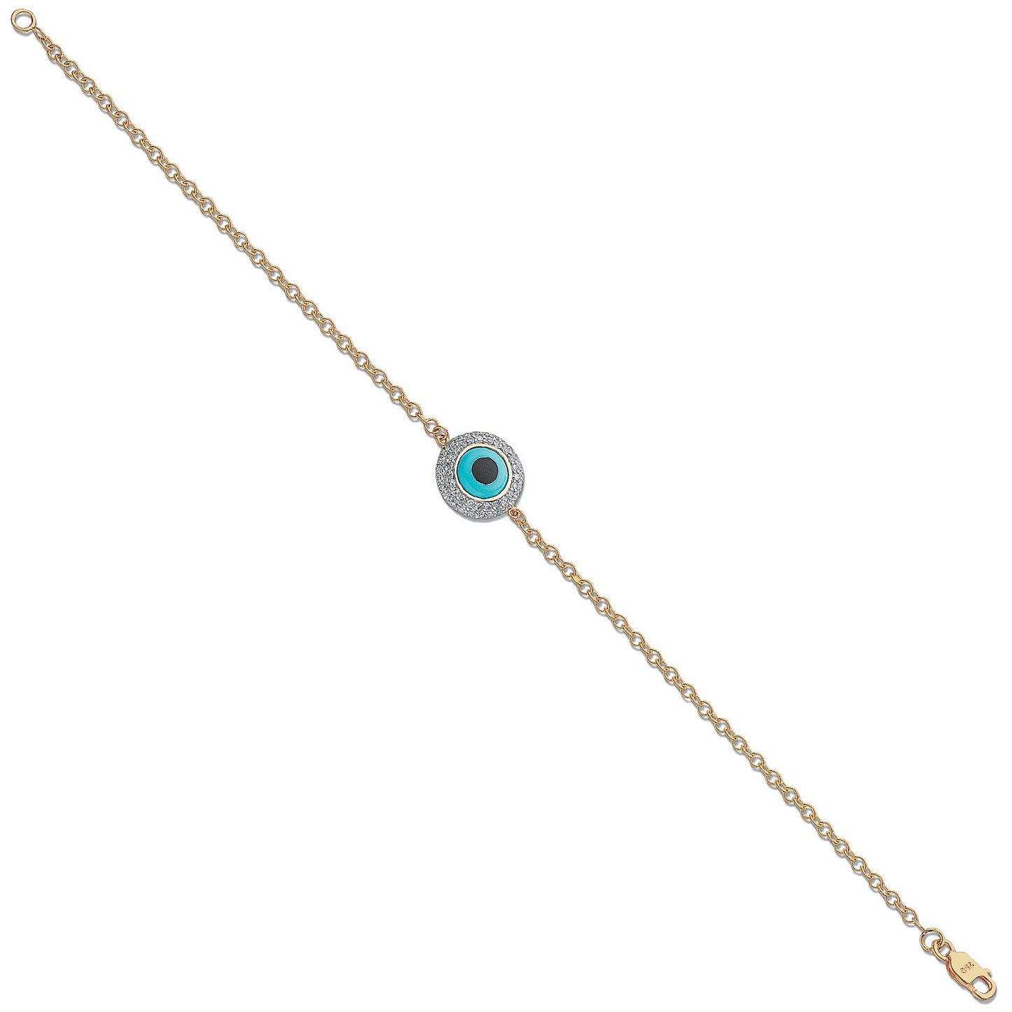 18ct Yellow Gold 0.30ct Evil Eye Diamond Bracelet