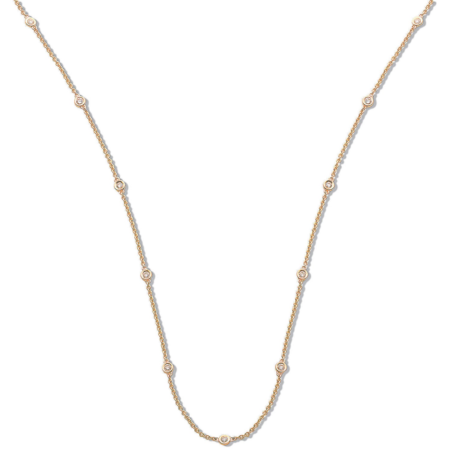 18ct Yellow Gold 0.50ct Diamond by the yard Necklace (18in/45cm)