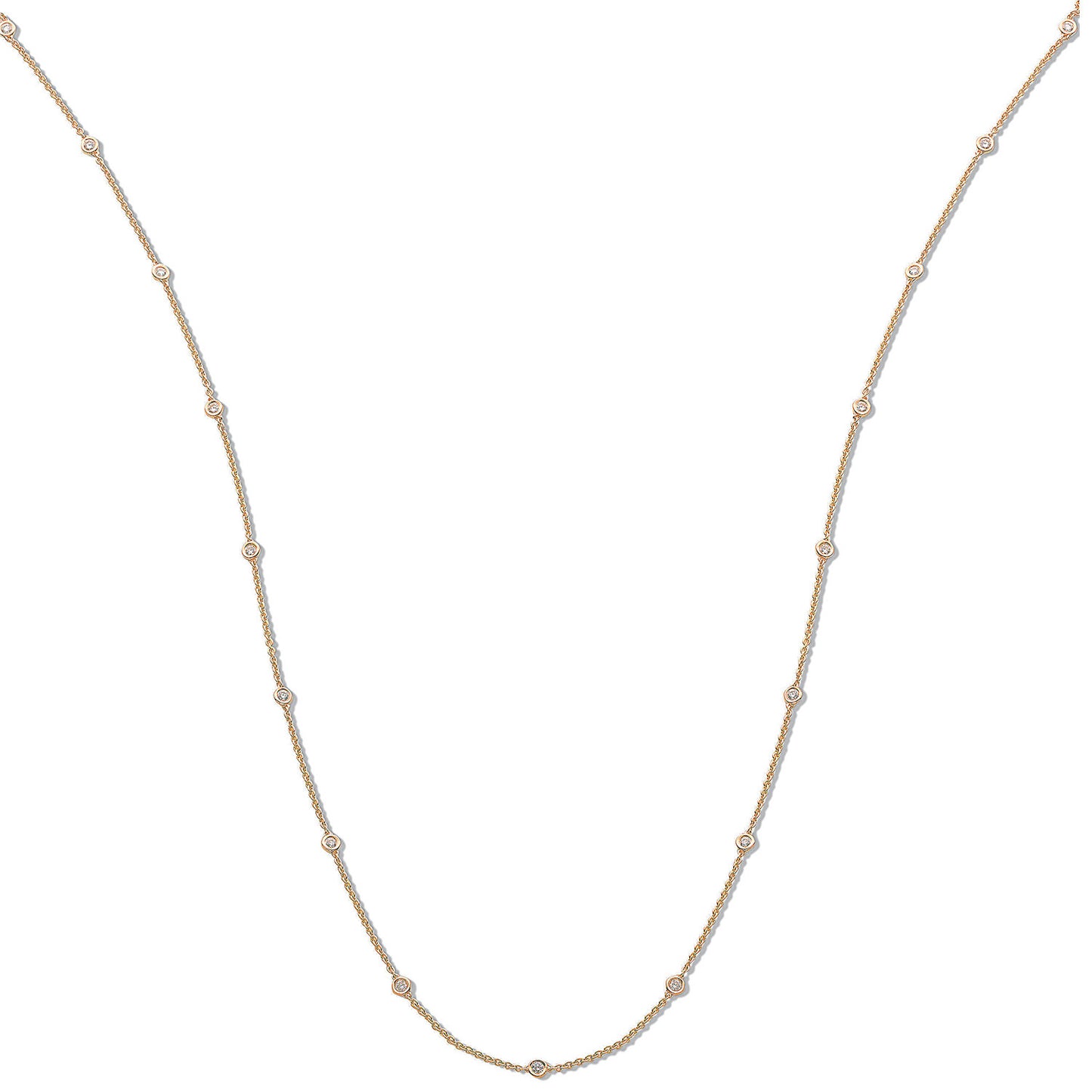 18ct Yellow Gold 1.00ct Diamond by the yard Necklace (36in/91cm)
