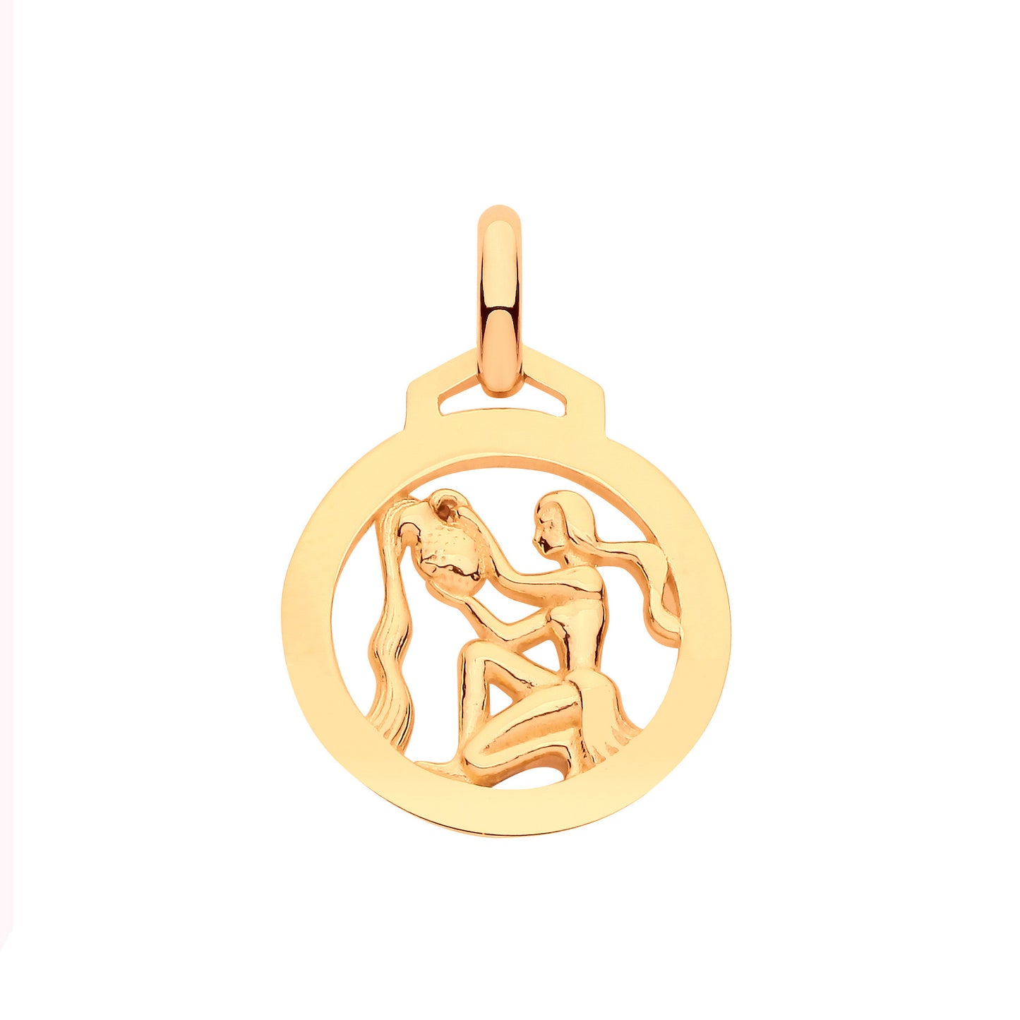 Y/G Round Zodiac Pendant AQUARIUS