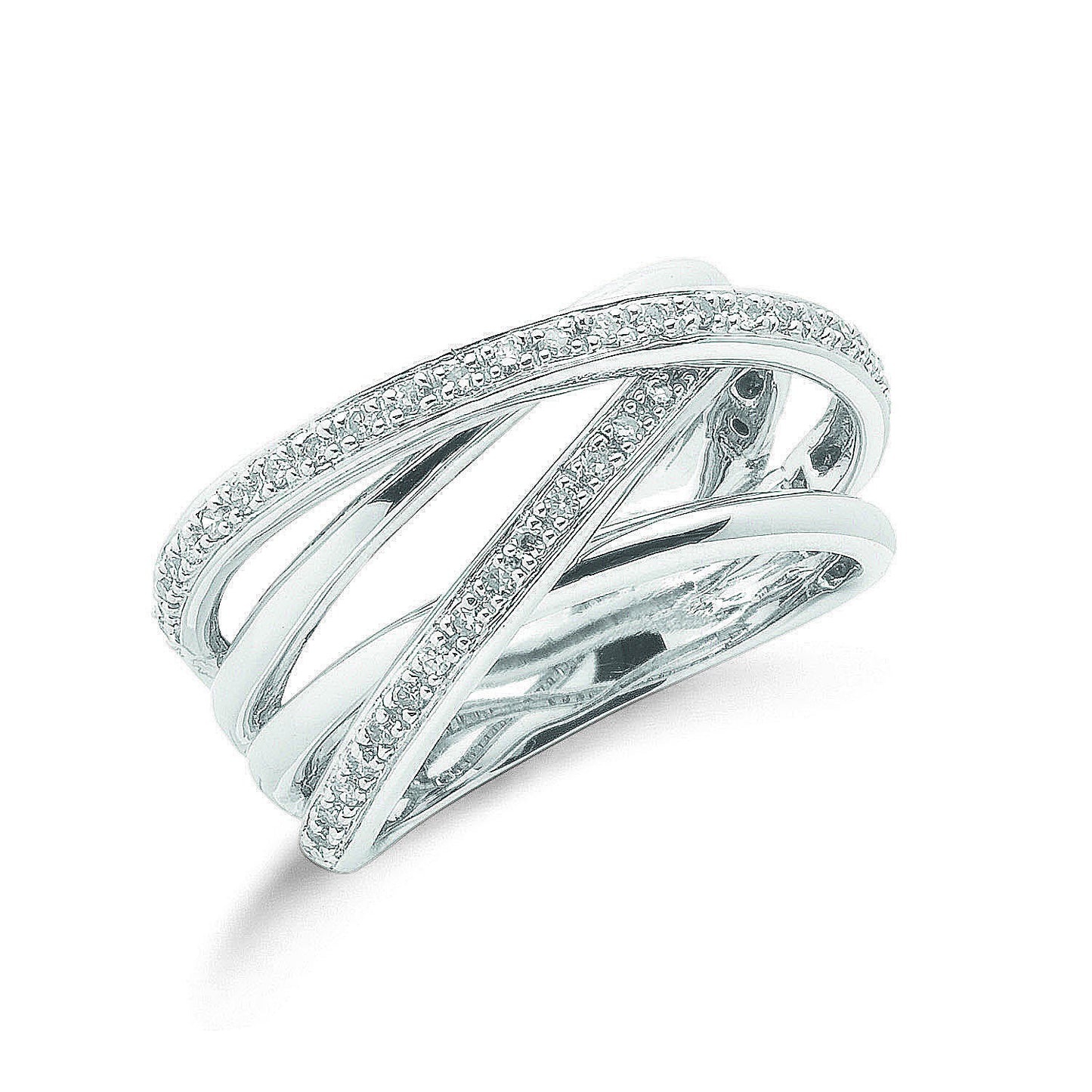 9ct W/G 0.25ct Diamond Crossover Ring