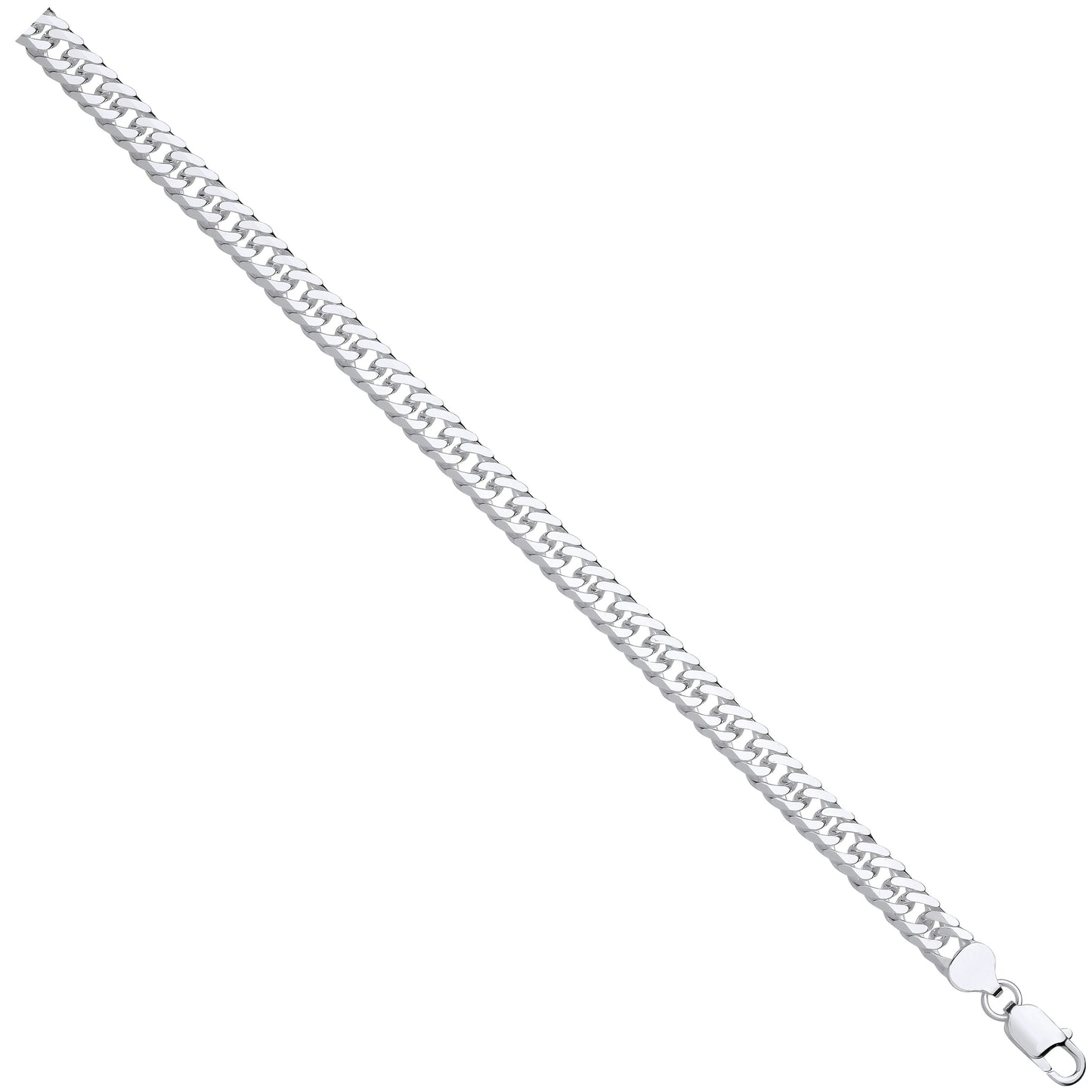 Silver Double Curb 8mm Chain