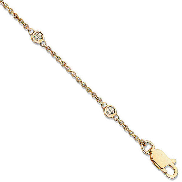 9ct Yellow Gold Diamond by the Yard Bracelet 0.20ctw