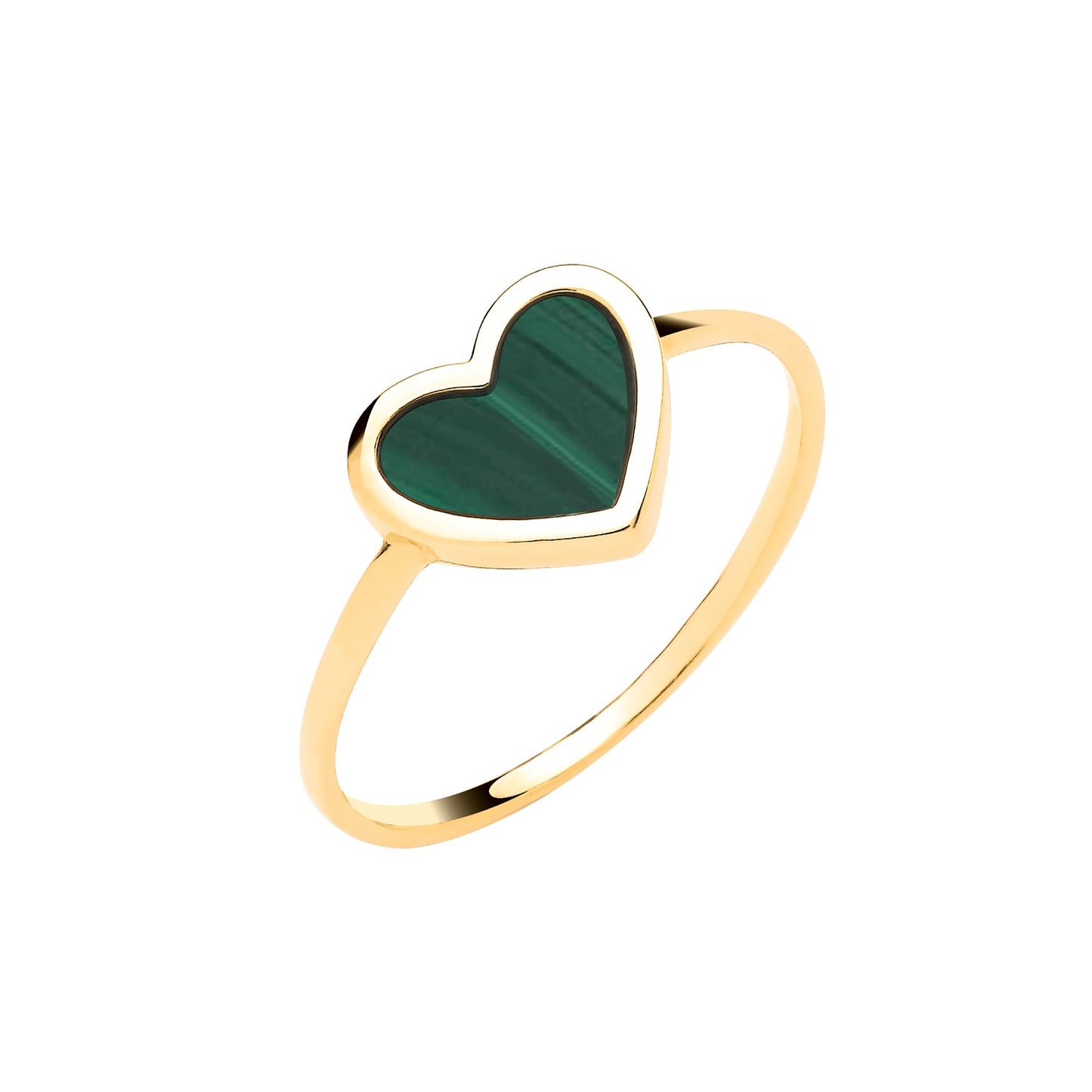 Y/G Green Heart Ladies Ring